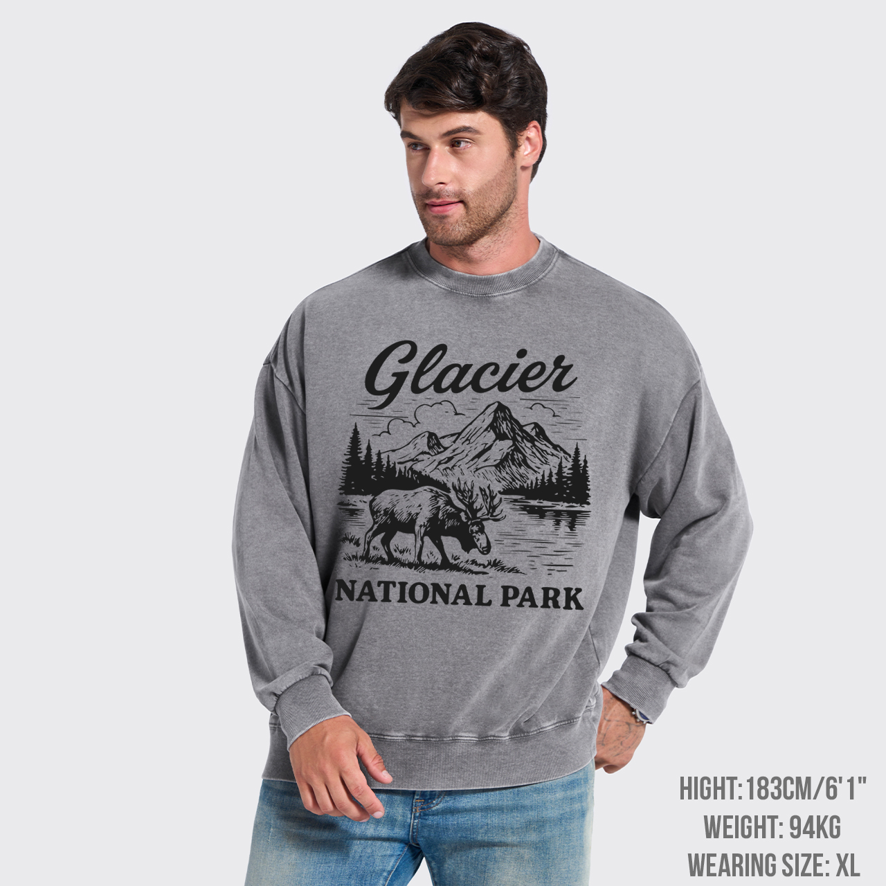Glacier National Park Washed Sweatshirts