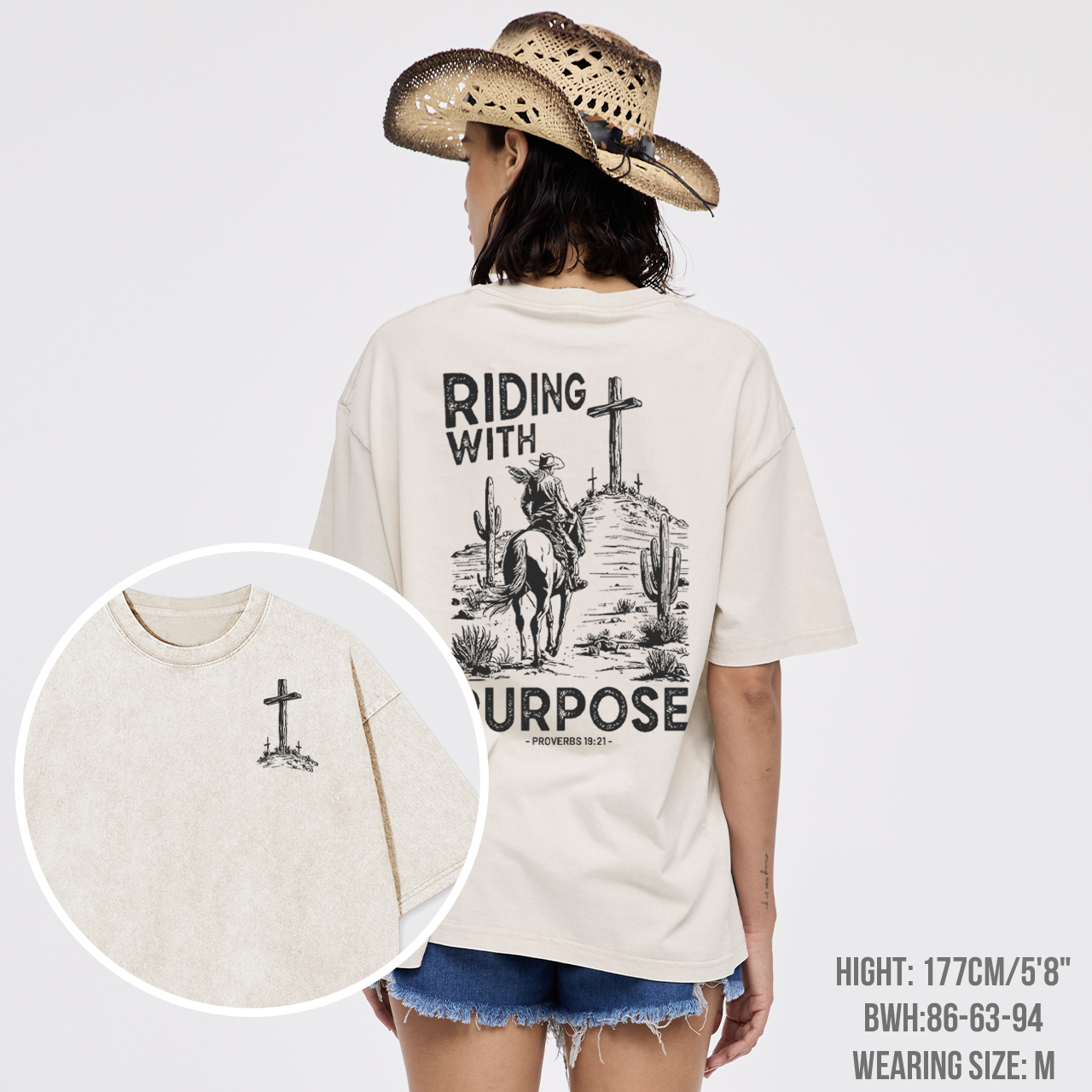 Christian Western Horse Rider Garment-dye Tees