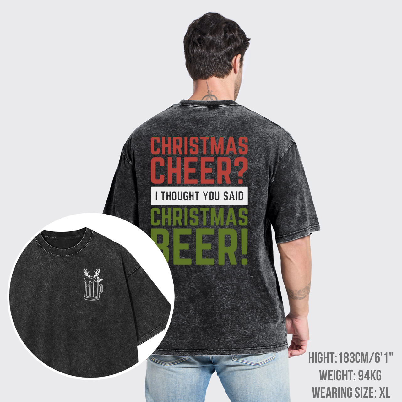 Christmas Cheer I Thought You Said Christmas Beer Garment-dye Tees
