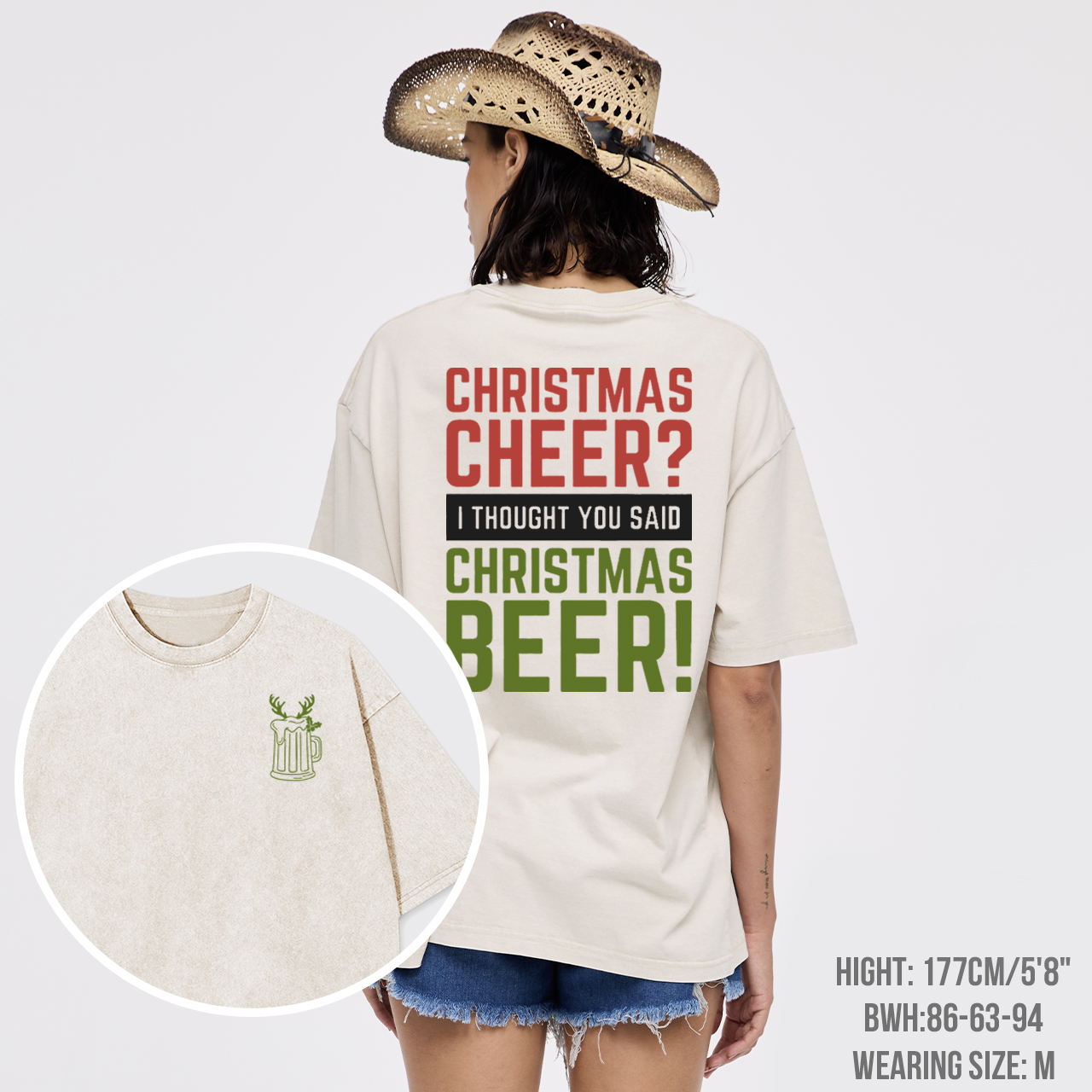 Christmas Cheer I Thought You Said Christmas Beer Garment-dye Tees