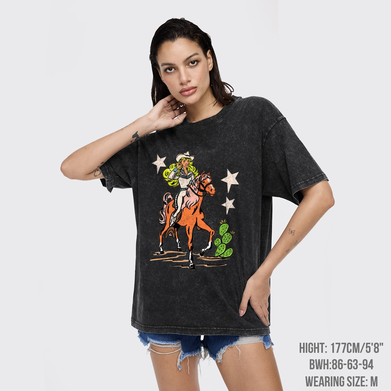 Retro Rodeo Cowgirl Garment-dye Tees