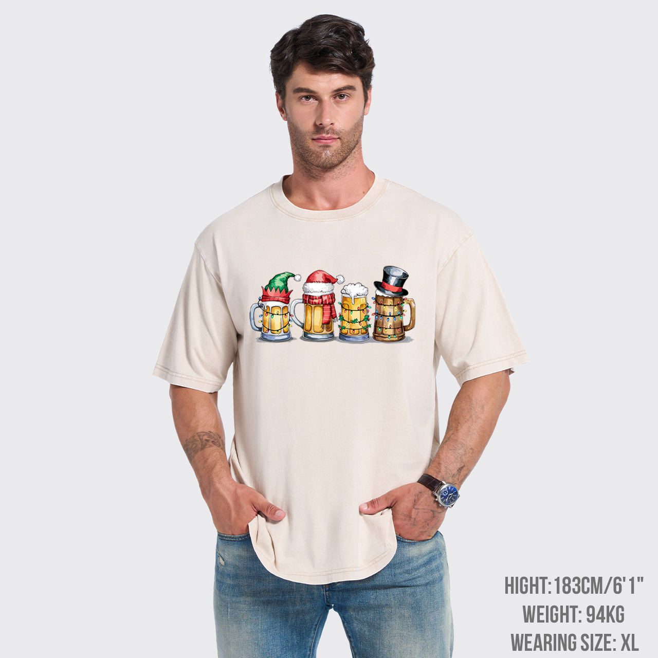 Christmas Beer Garment-dye Tees