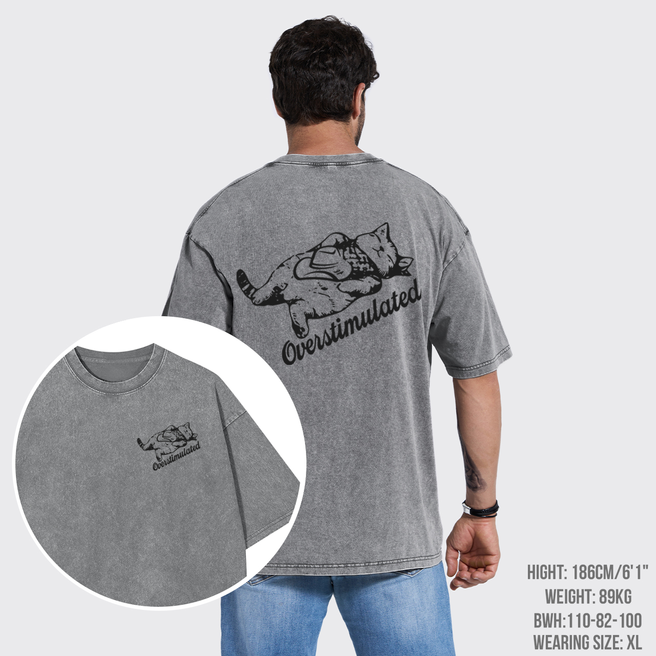 Overstimulated Cowboy Cat Garment-dye Tees