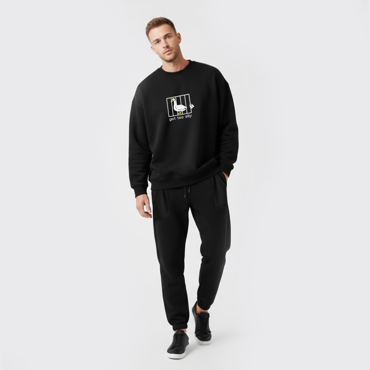 Got Too Silly Embroidered Fleece Sweatshirt Set
