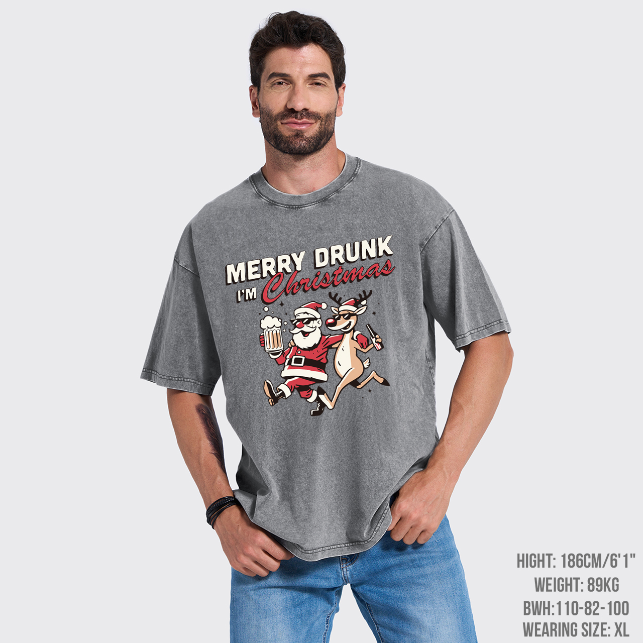 Merry Drunk Christmas Garment-dye Tees
