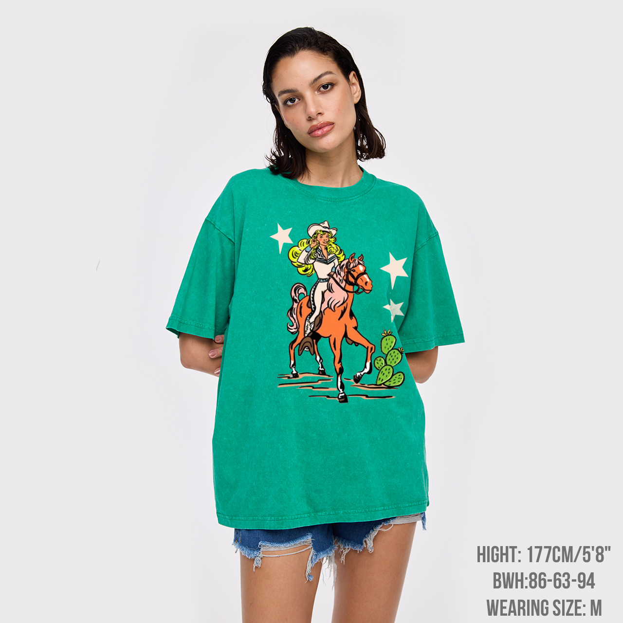 Retro Rodeo Cowgirl Garment-dye Tees