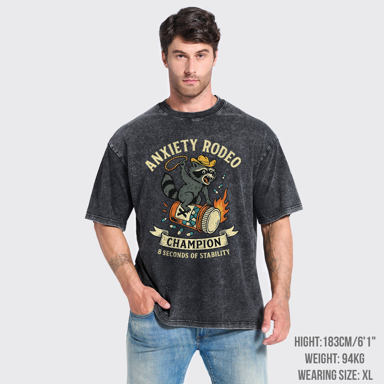 Anxiety 8 Seconds of Stability Garment-dye Tees