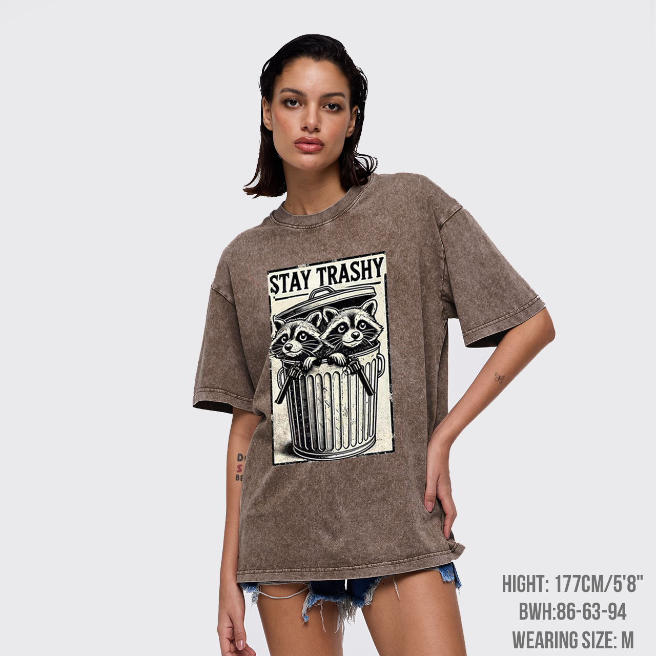 Funny Stay Trashy Raccoon Garment-dye Tees