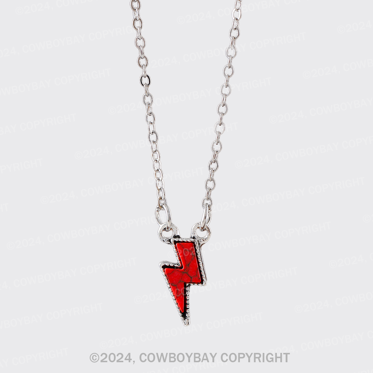 Vintage Lightning Set Turquoise Pendant Necklace