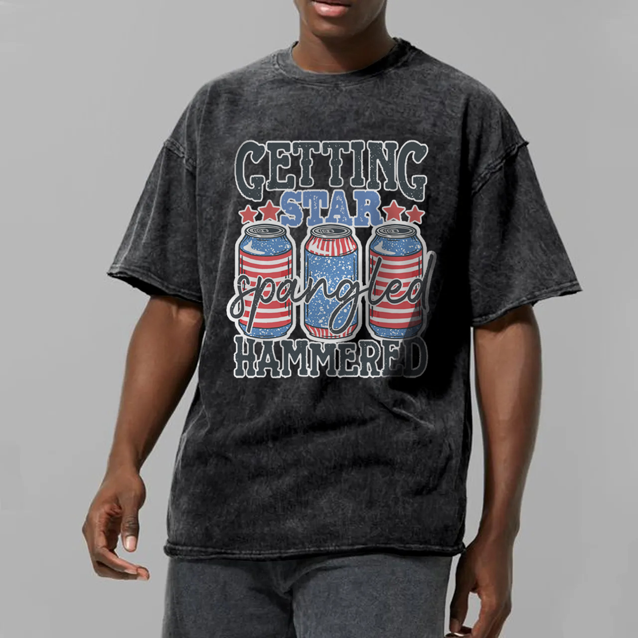 Getting Star Spangled Hammered Garment-dye Tees