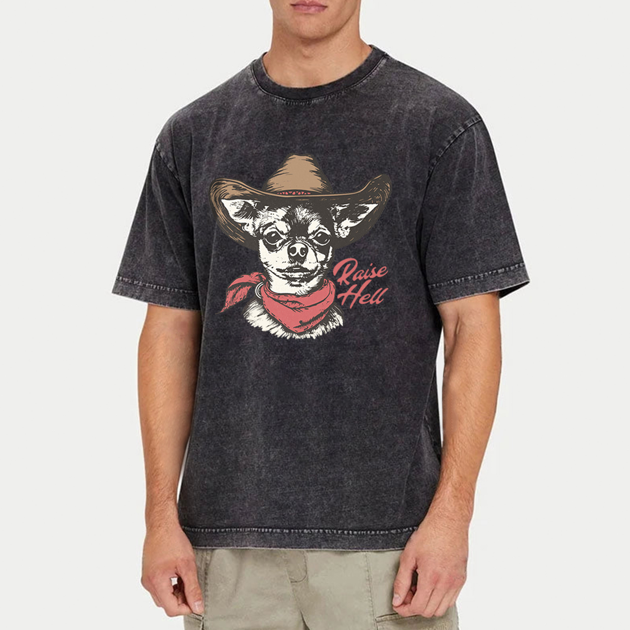 Cowboy Chihuahua,Raise Hell Garment-dye Tees