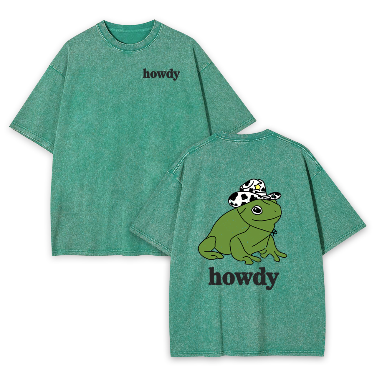 Howdy Cute Frog Garment-dye Tees
