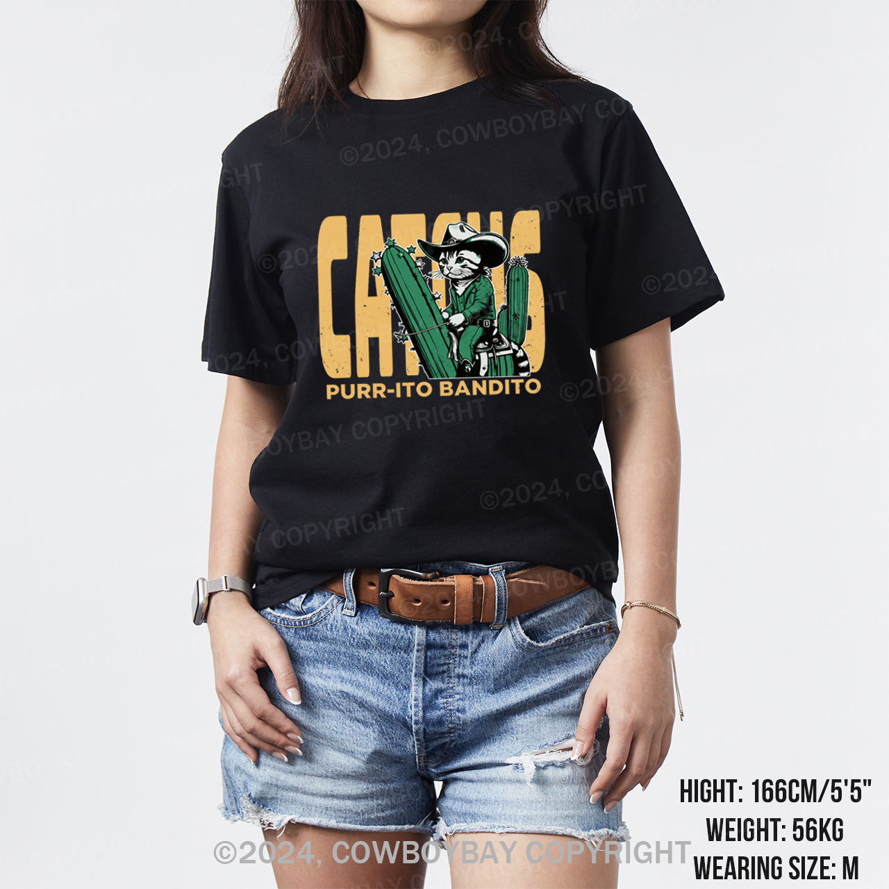 Cowboy Cat With Funny Cactus T-Shirts