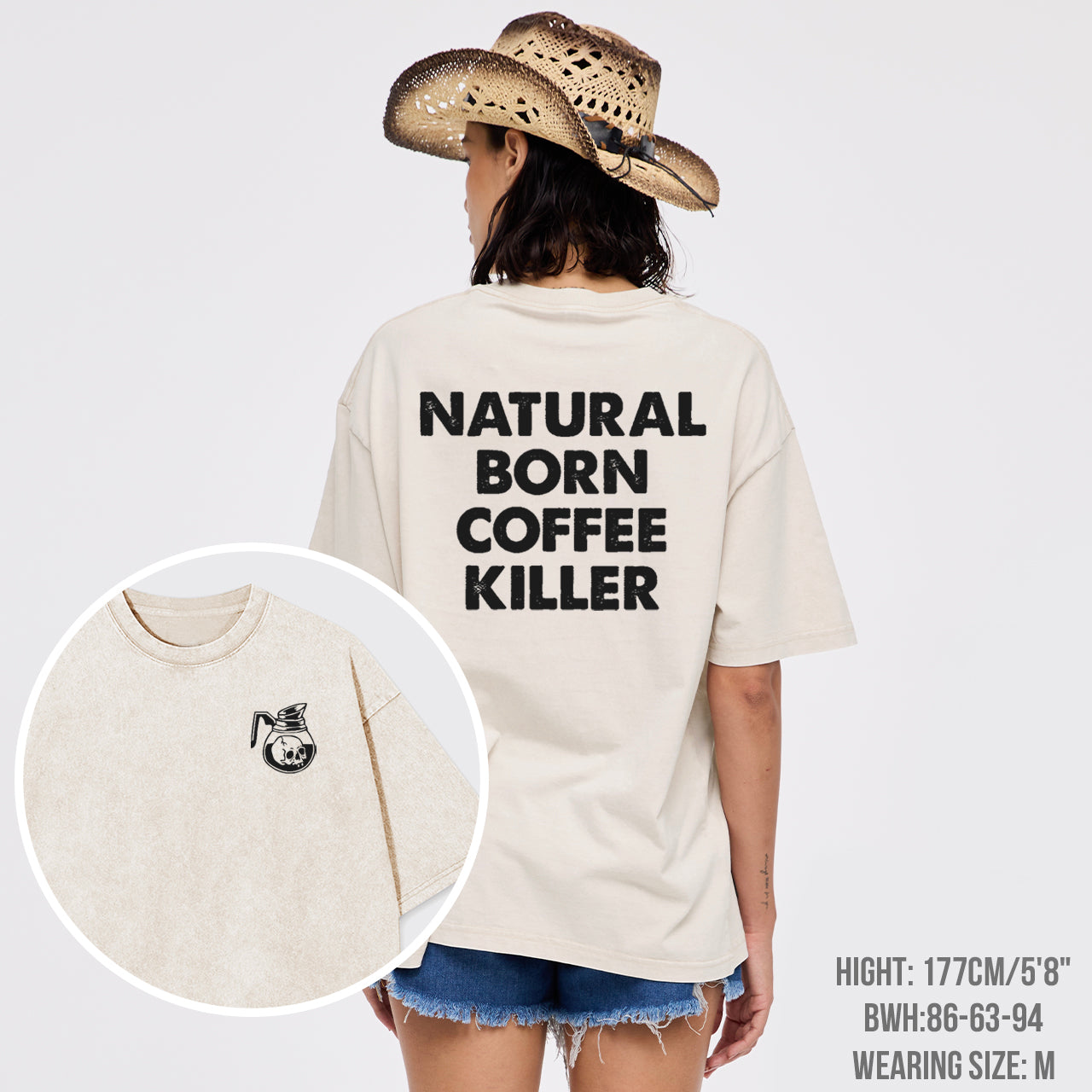 Natural Born Coffee Killer Garment-dye Tees