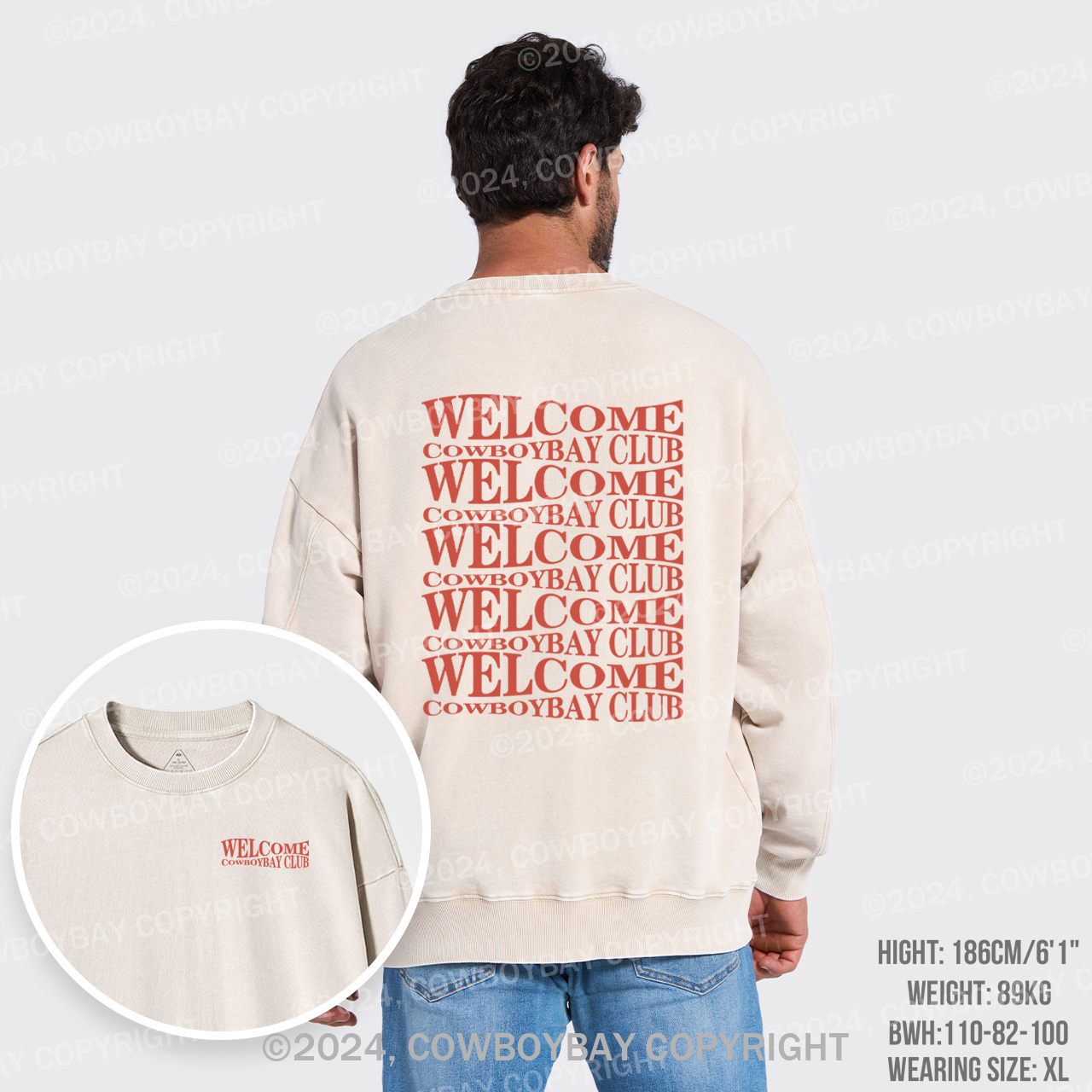 Welcome Cowboybay Club Washed Sweatshirts
