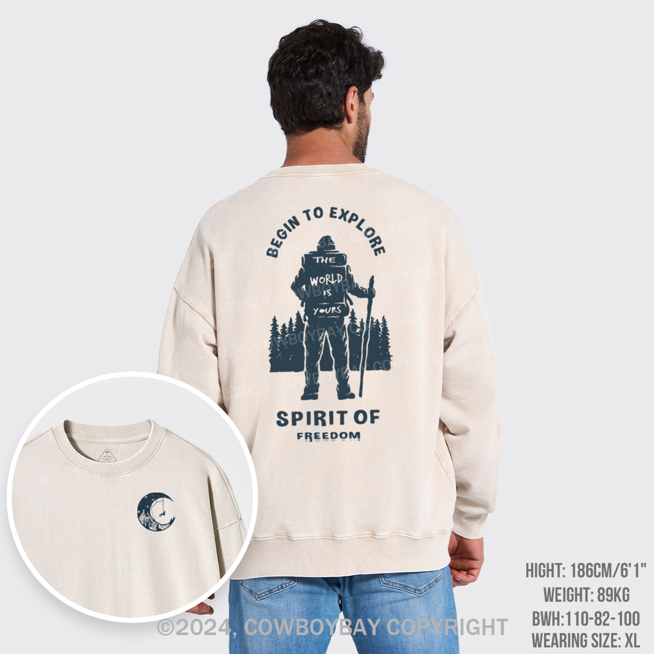 Climber's Sky Washed Sweatshirts