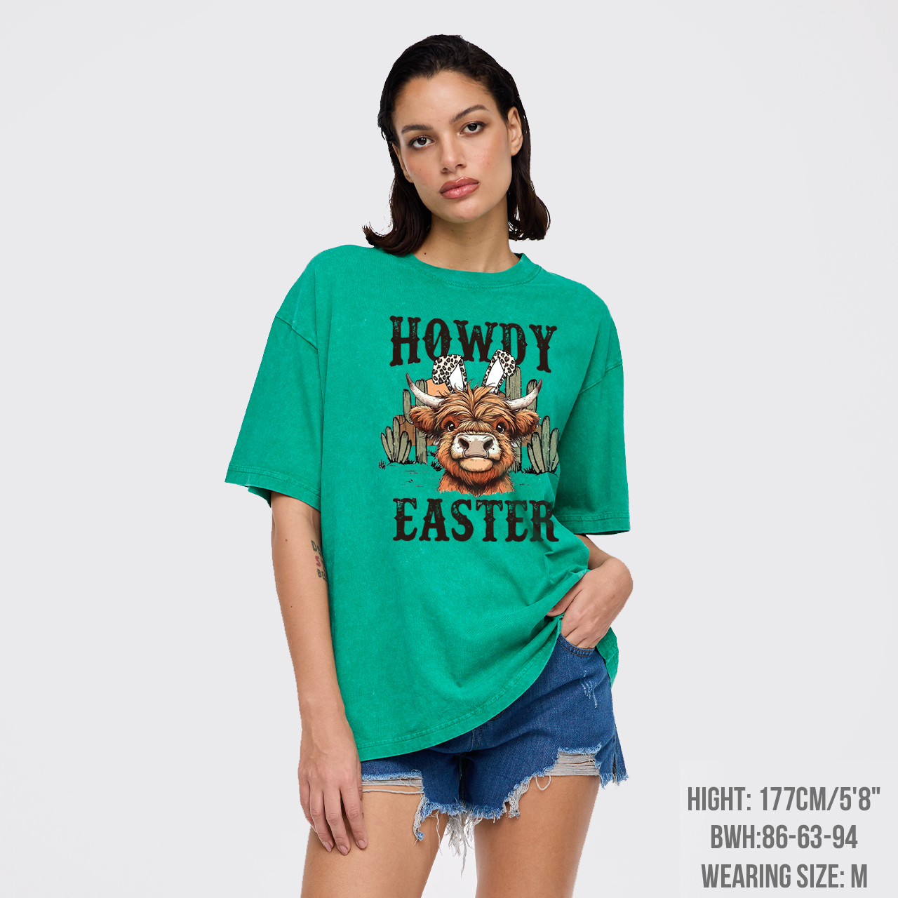 Cute Highland Cow Easter Garment-dye Tees