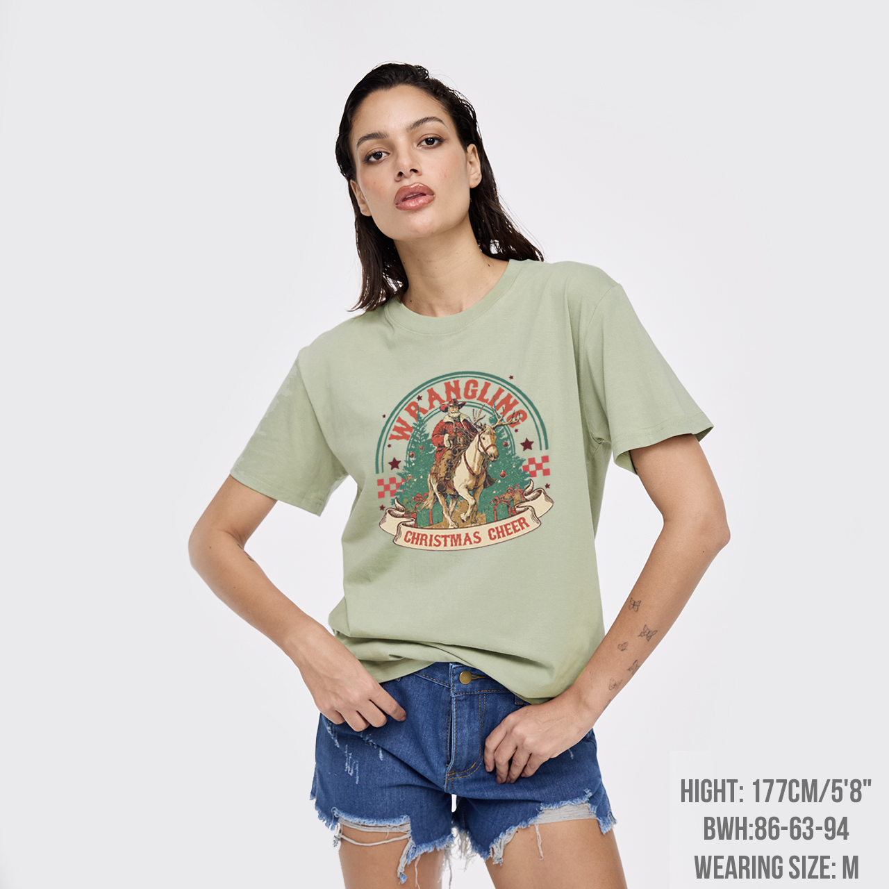 Wrangling Christmas Cheer Cowboy Santa T-Shirts