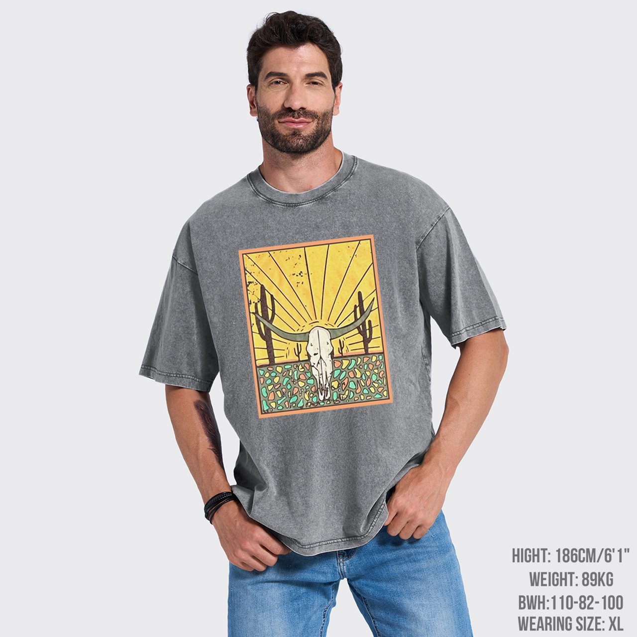 Wild Cow Skull Garment-dye Tees