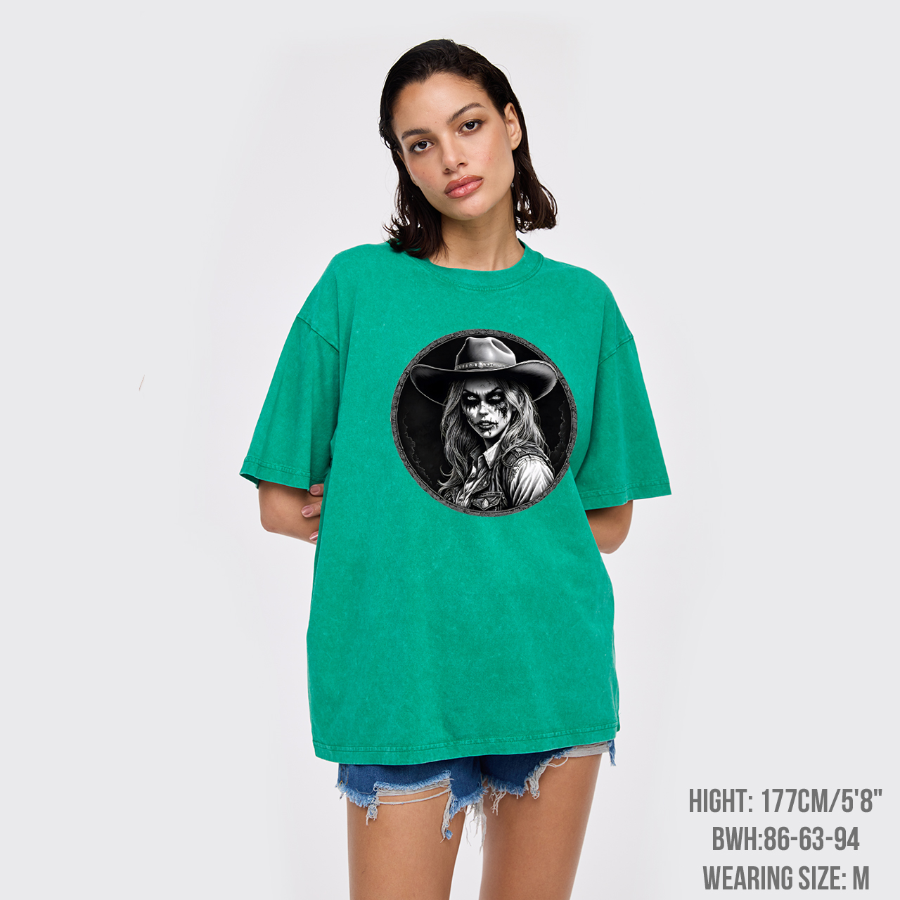 Halloween Undead Cowgirl Garment-dye Tees