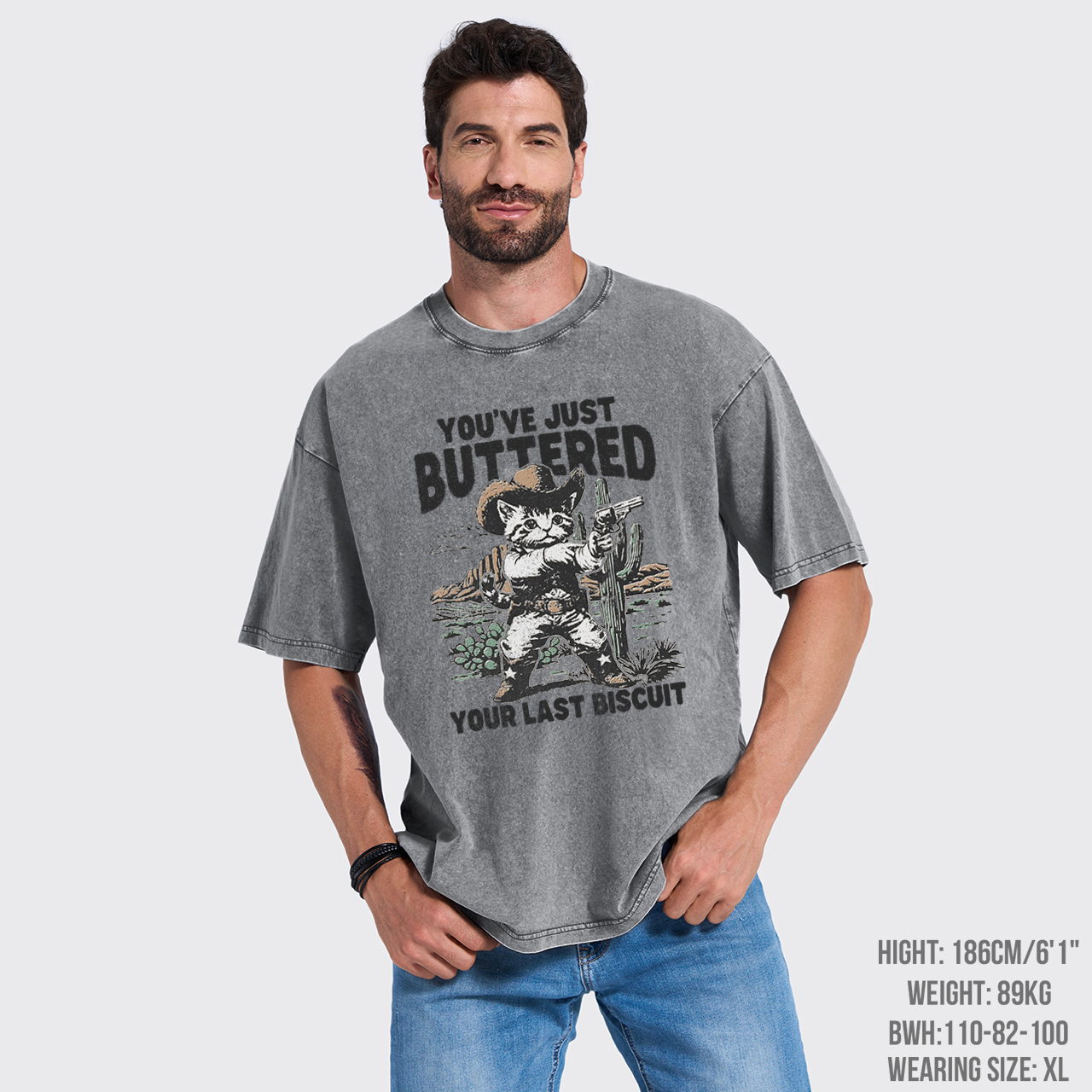 Funny Western Cat Garment-dye Tees