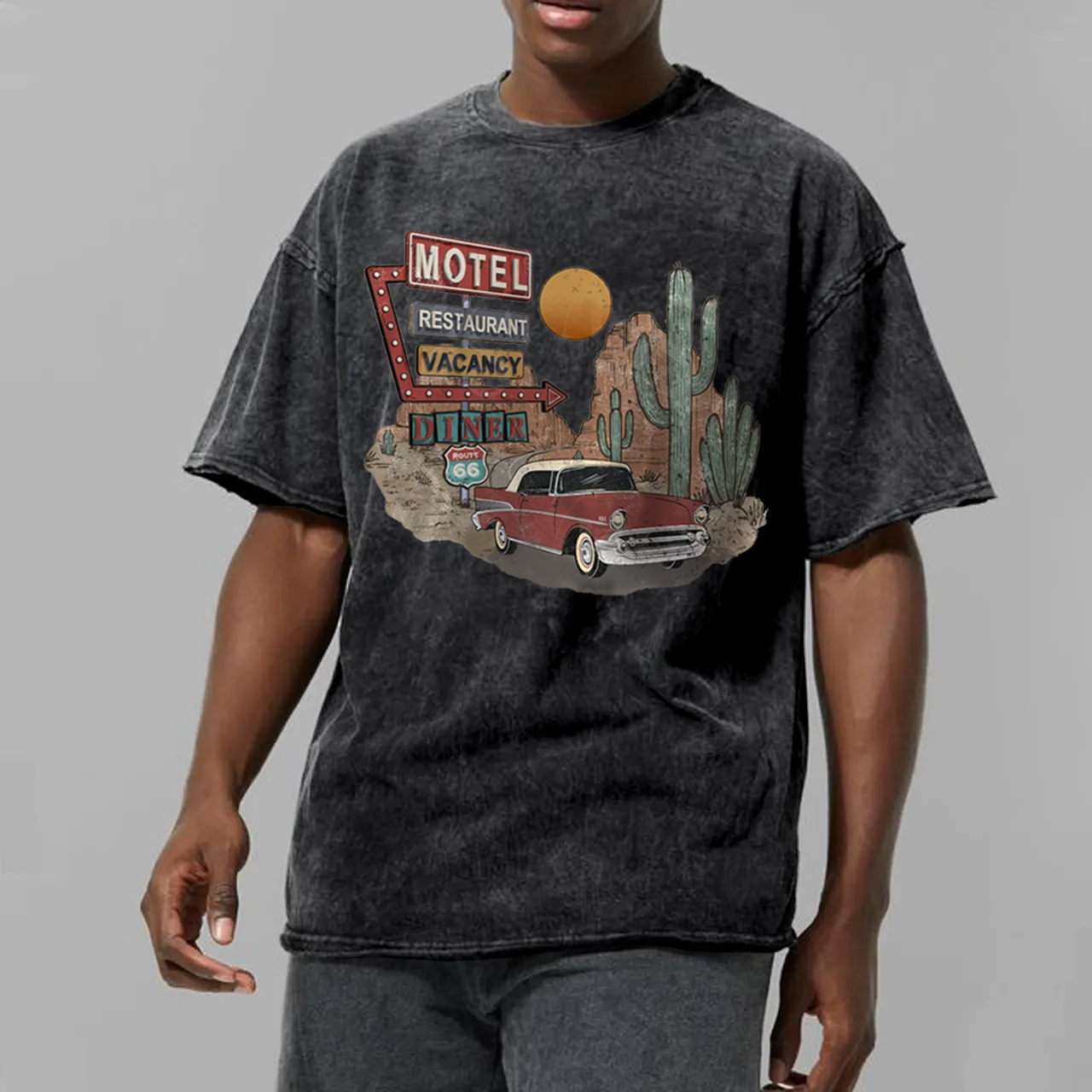 Retro Rock and Roll Desert Cactus Garment-dye Tees