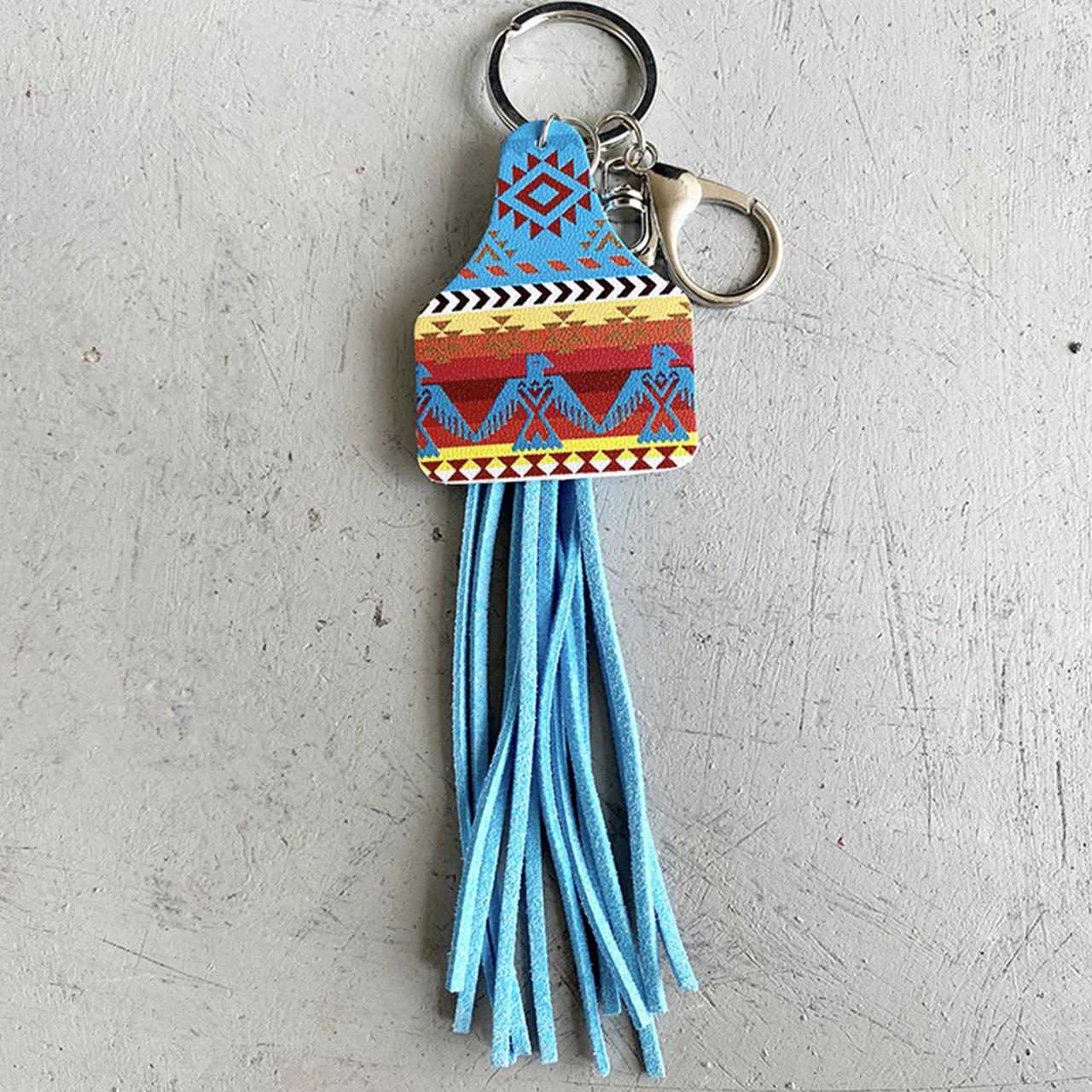 Western Style Leather Keychain Sunflower Leopard Print