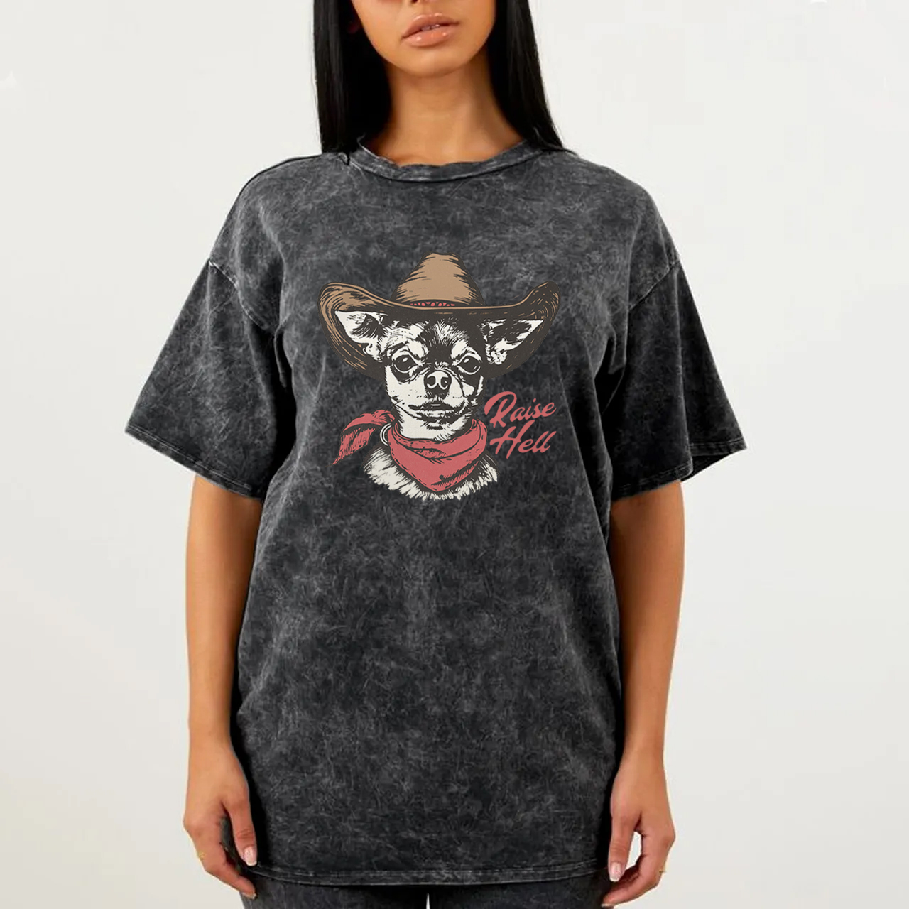 Cowboy Chihuahua,Raise Hell Garment-dye Tees