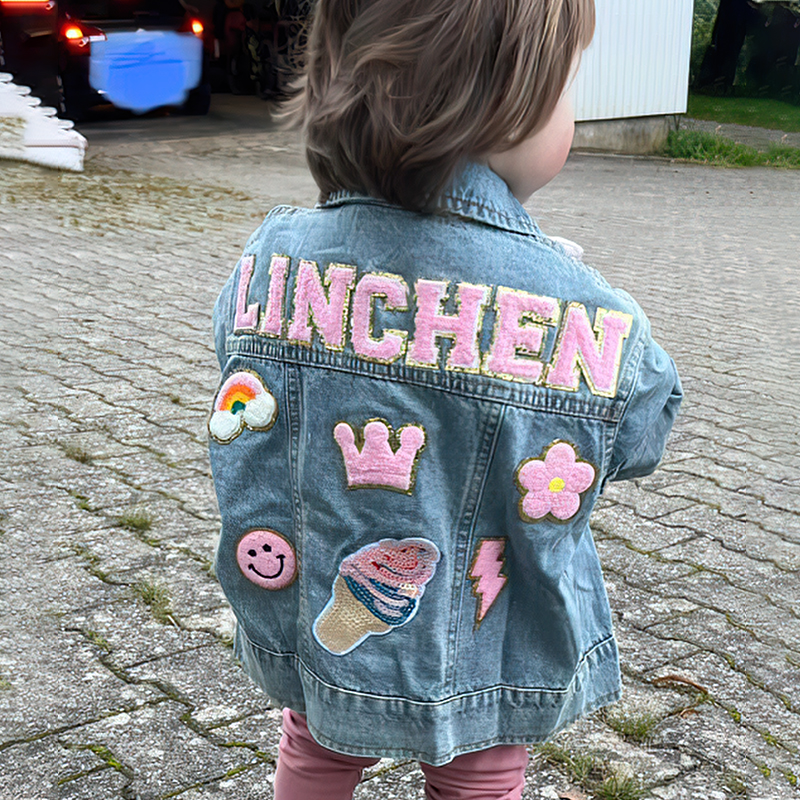 Personalized Hand Patch Kids Denim Jacket | inJacket02