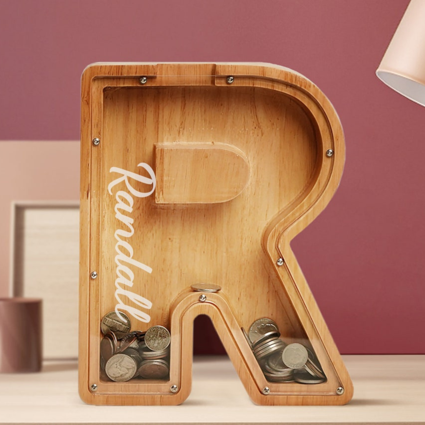 Personalized Kid Wood Letter Money Boxes | KKToy31
