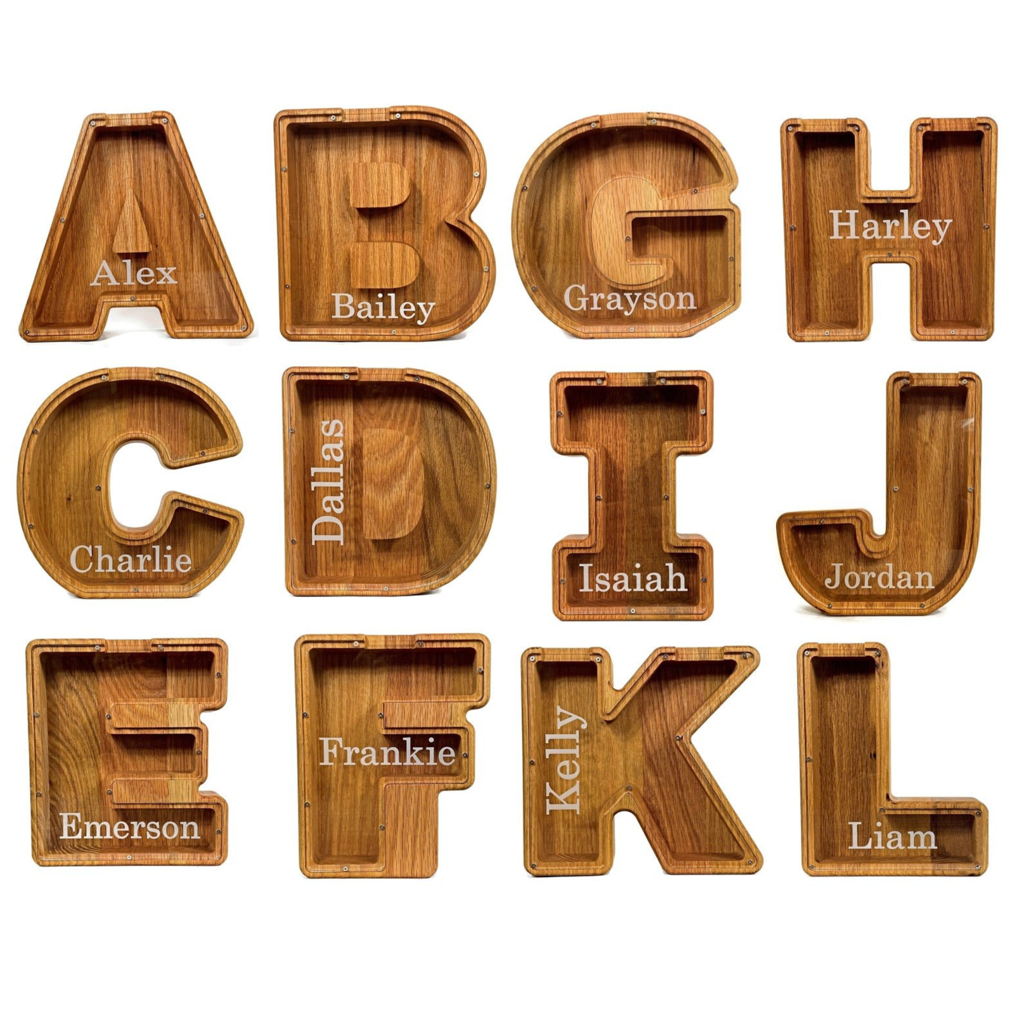 Personalized Kid Wood Letter Money Boxes | KKToy31