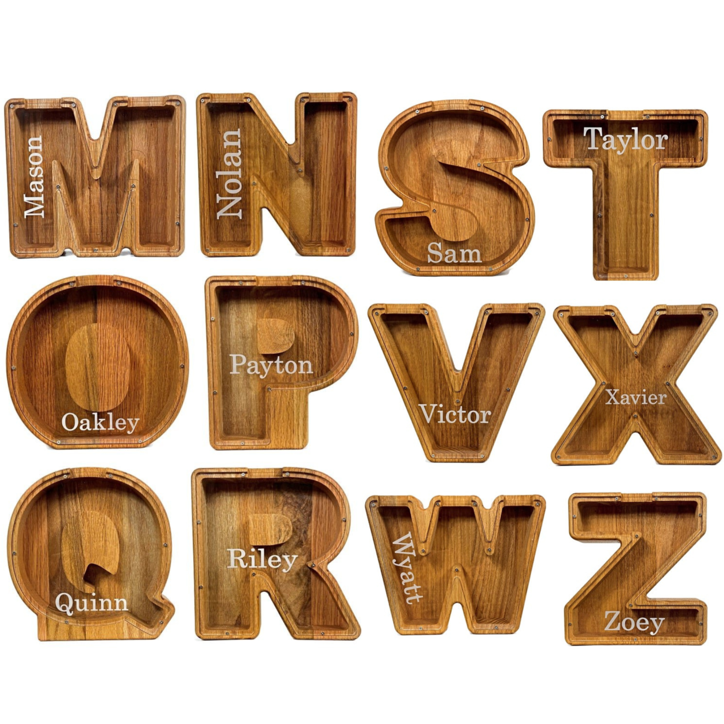 Personalized Kid Wood Letter Money Boxes | KKToy31