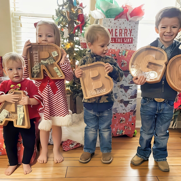 Personalized Kid Wood Letter Money Boxes | KKToy31