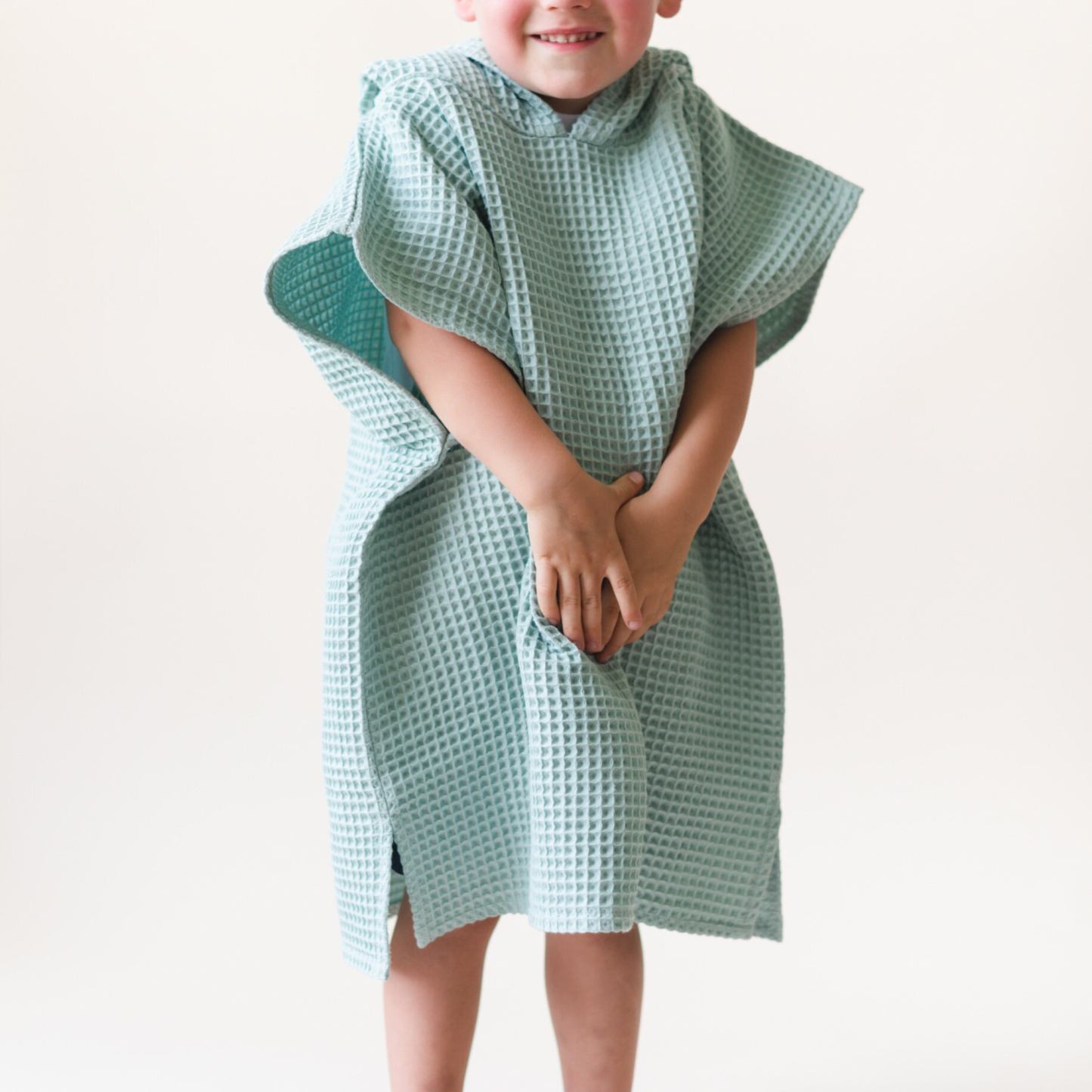Personalized Kids Waffle Beach Towel Poncho for Summer & Beach | KKTowel60