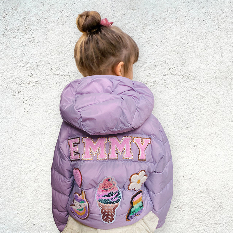 Personalized Hand Patch Kids Lightweight Puffer Jacket | inJacket05