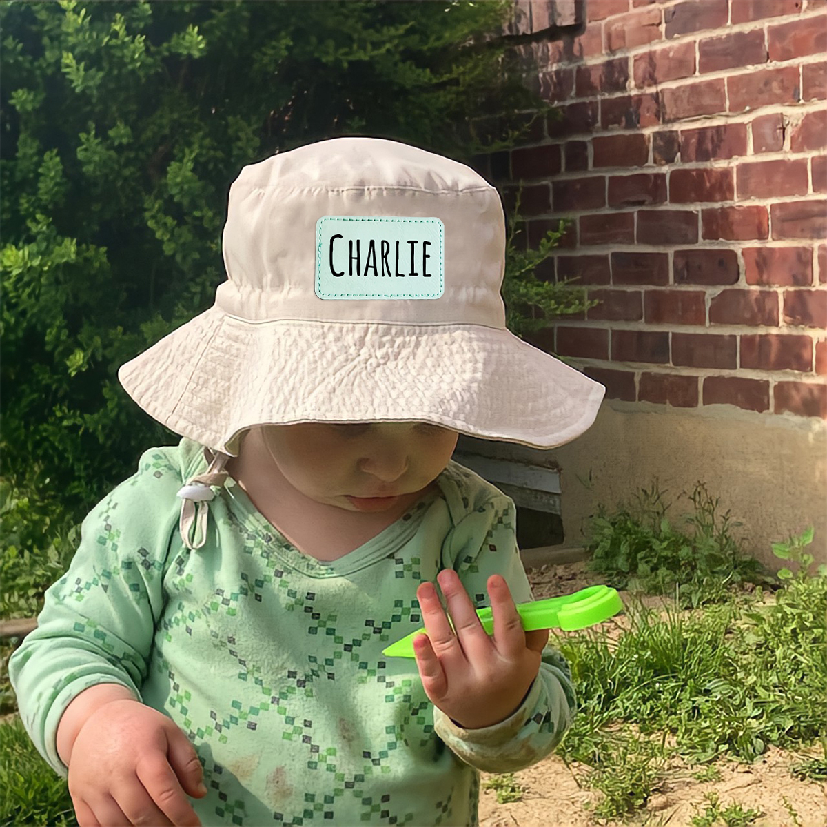 Personalized Kids Leather Patch Bucket Hat
