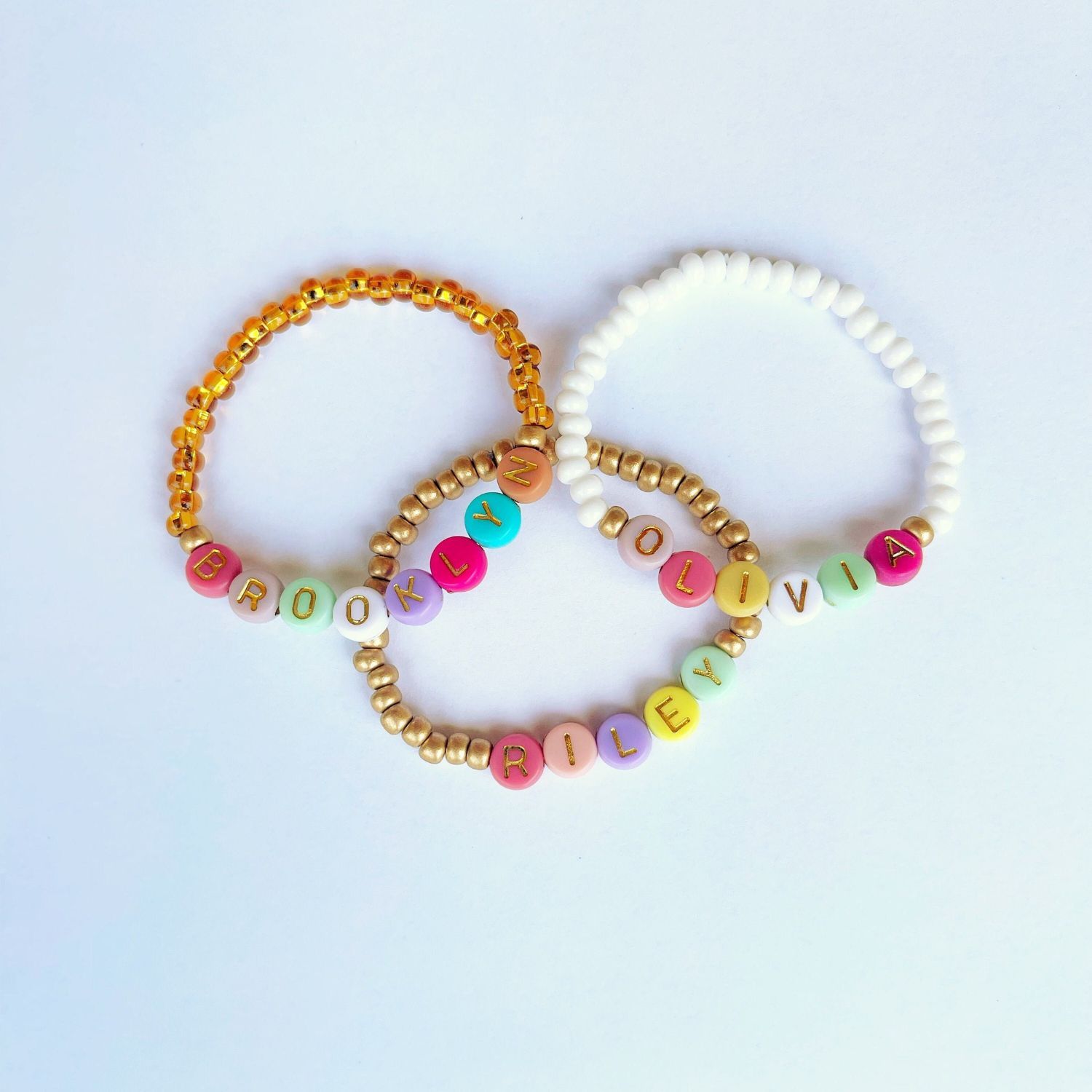 Personalized Colorful Letter Bead Bracelet For Kids 