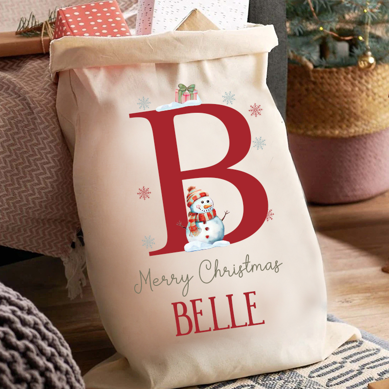 Personalized Initials & Name Christmas Gift Sack
