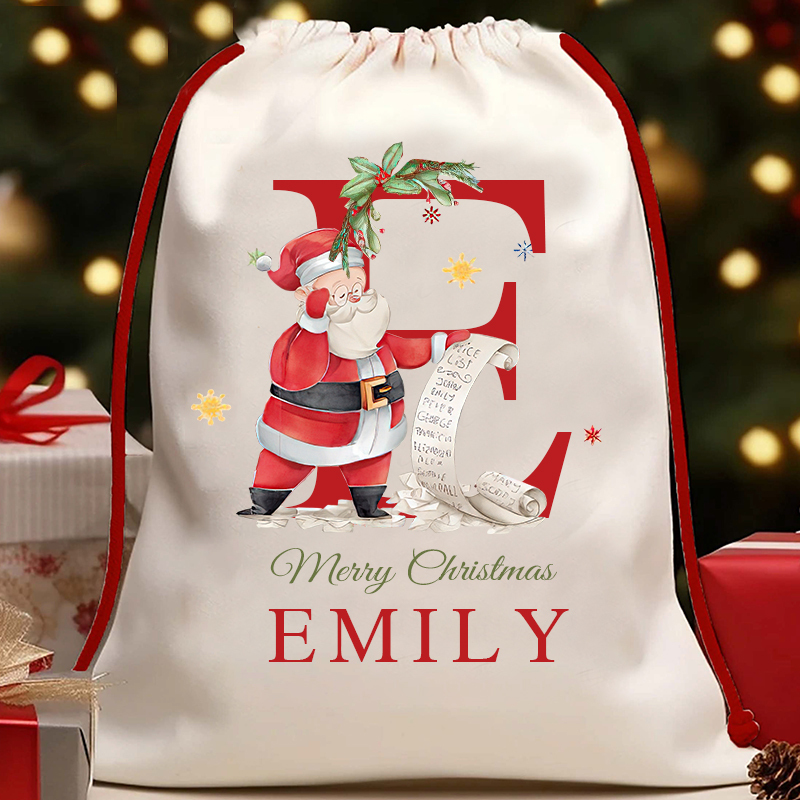 Personalized Initials & Name Christmas Gift Sack