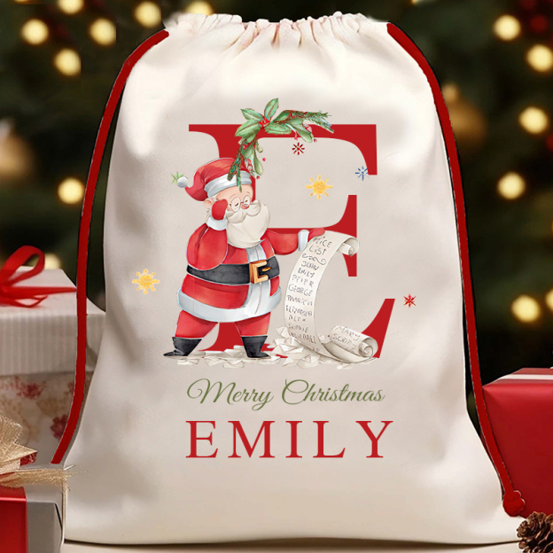 Personalized Initials & Name Christmas Gift Sack