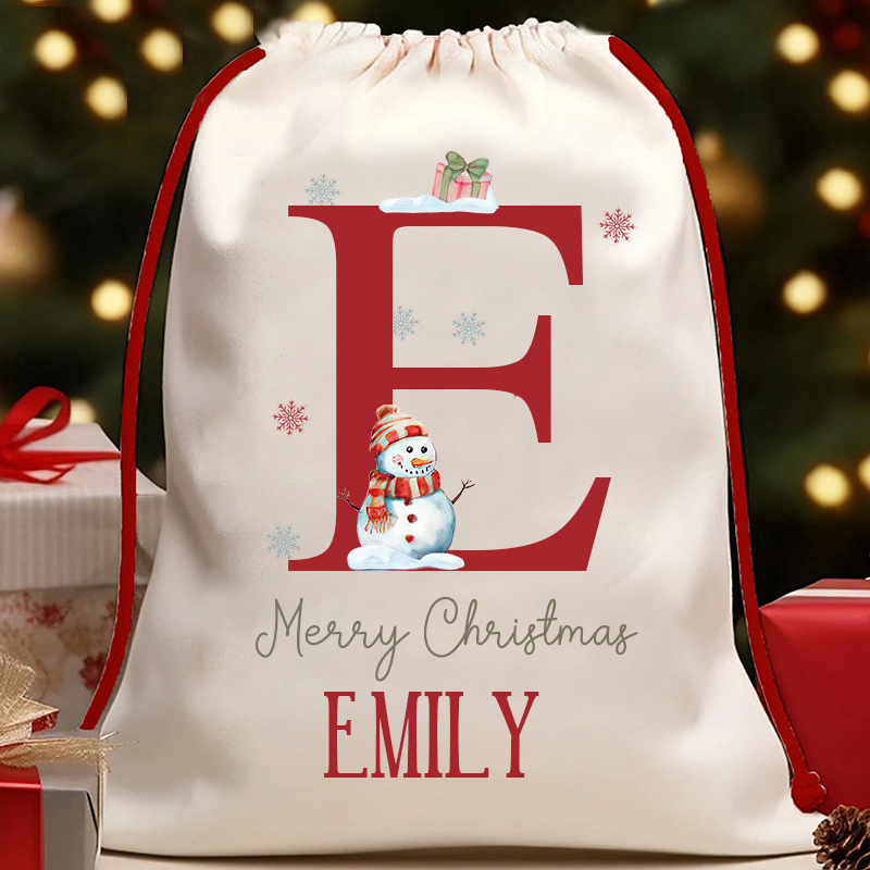 Personalized Initials & Name Christmas Gift Sack