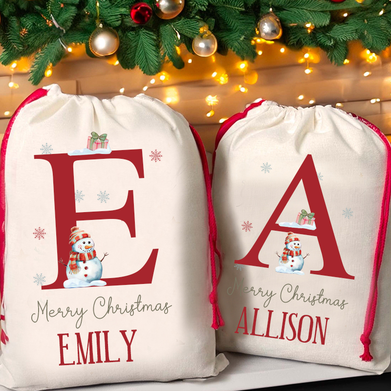 Personalized Initials & Name Christmas Gift Sack