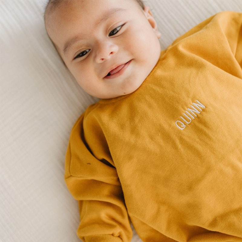 Personalized Embroidery Kids Cozy Soft Sweatshirt Romper | inRomper01