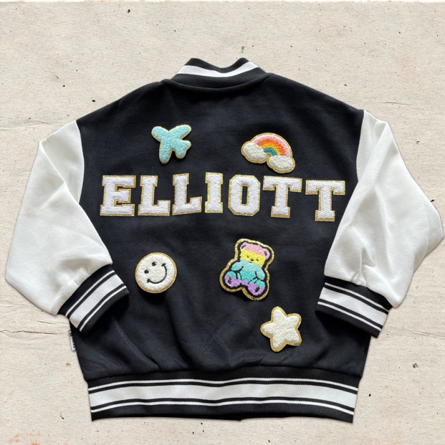 Personalized Hand Patch Kids Baseball Jacket | inJacket03