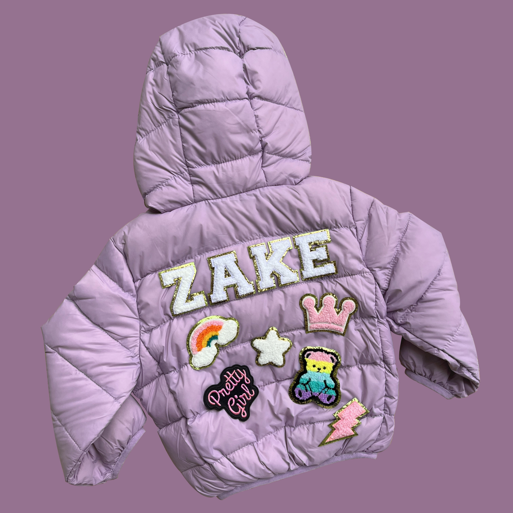 Personalized Hand Patch Kids Lightweight Puffer Jacket