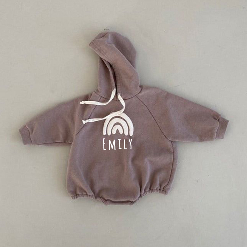 Personalized Kids Cozy Rainbow Sweatshirt Romper | inRomper05