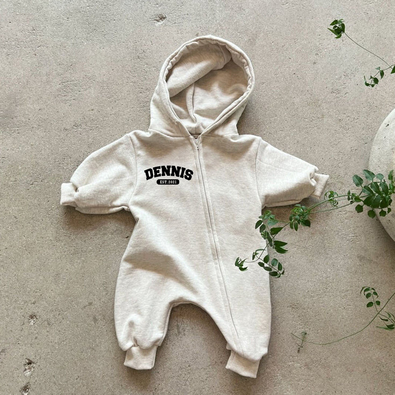 Personalized Kids Cozy Soft Zip Sweatshirt Romper