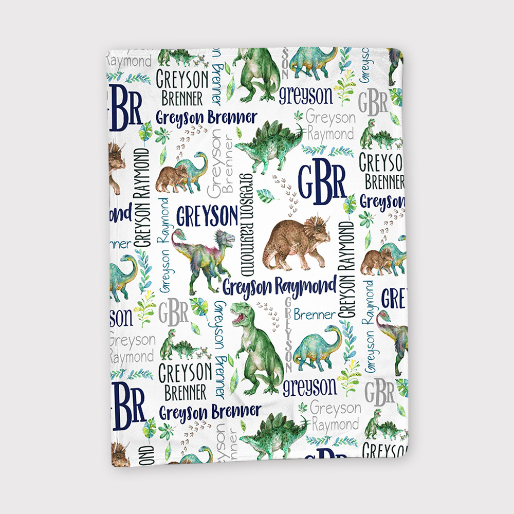 Personalized Dinosaur Lovely Kid Blanket
