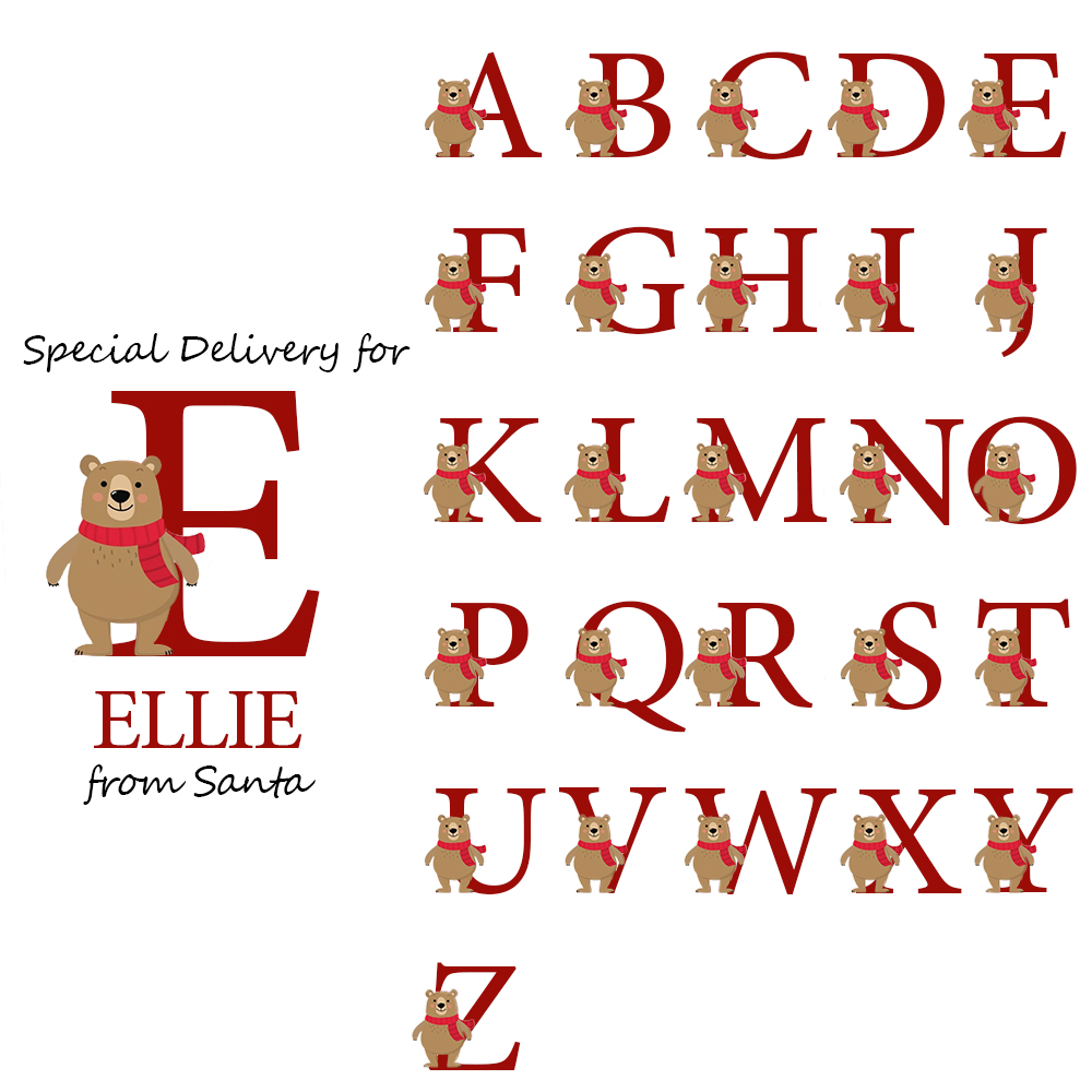 Personalized Name & Initial Christmas Gift Sack | MCGift10