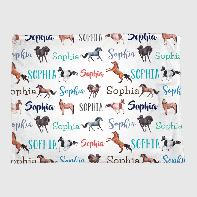 Personalized Horse Lovely Kid Blanket
